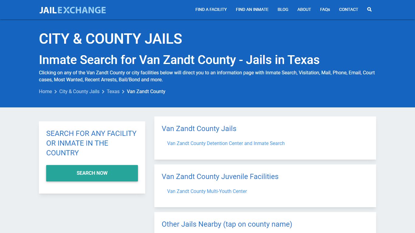 Inmate Search for Van Zandt County | Jails in Texas - Jail Exchange